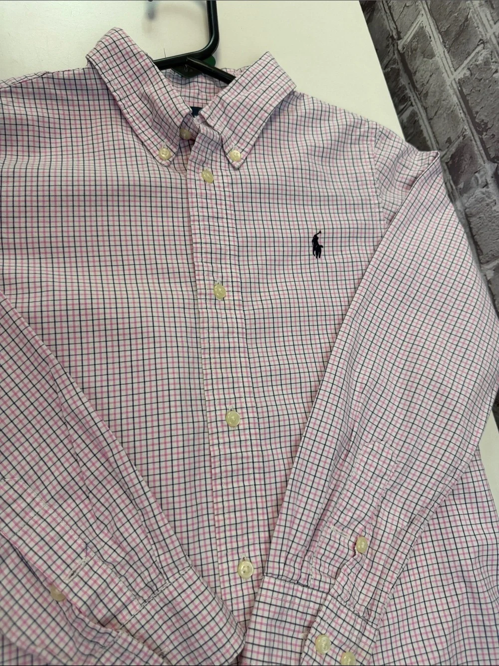 Ralph Lauren Boys Pink & Blue Micro-Check Button-Down Shirt
